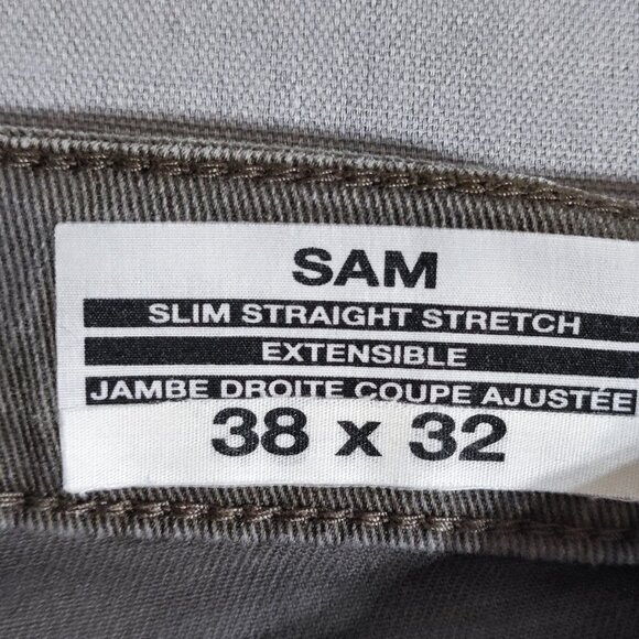 Buffalo jeans Sam slim straight men's size 38X32 grey colour stretch extensible - Picture 6 of 13